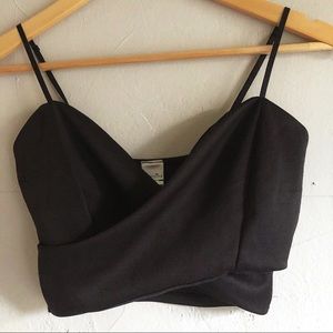 Cross front spaghetti strap crop top